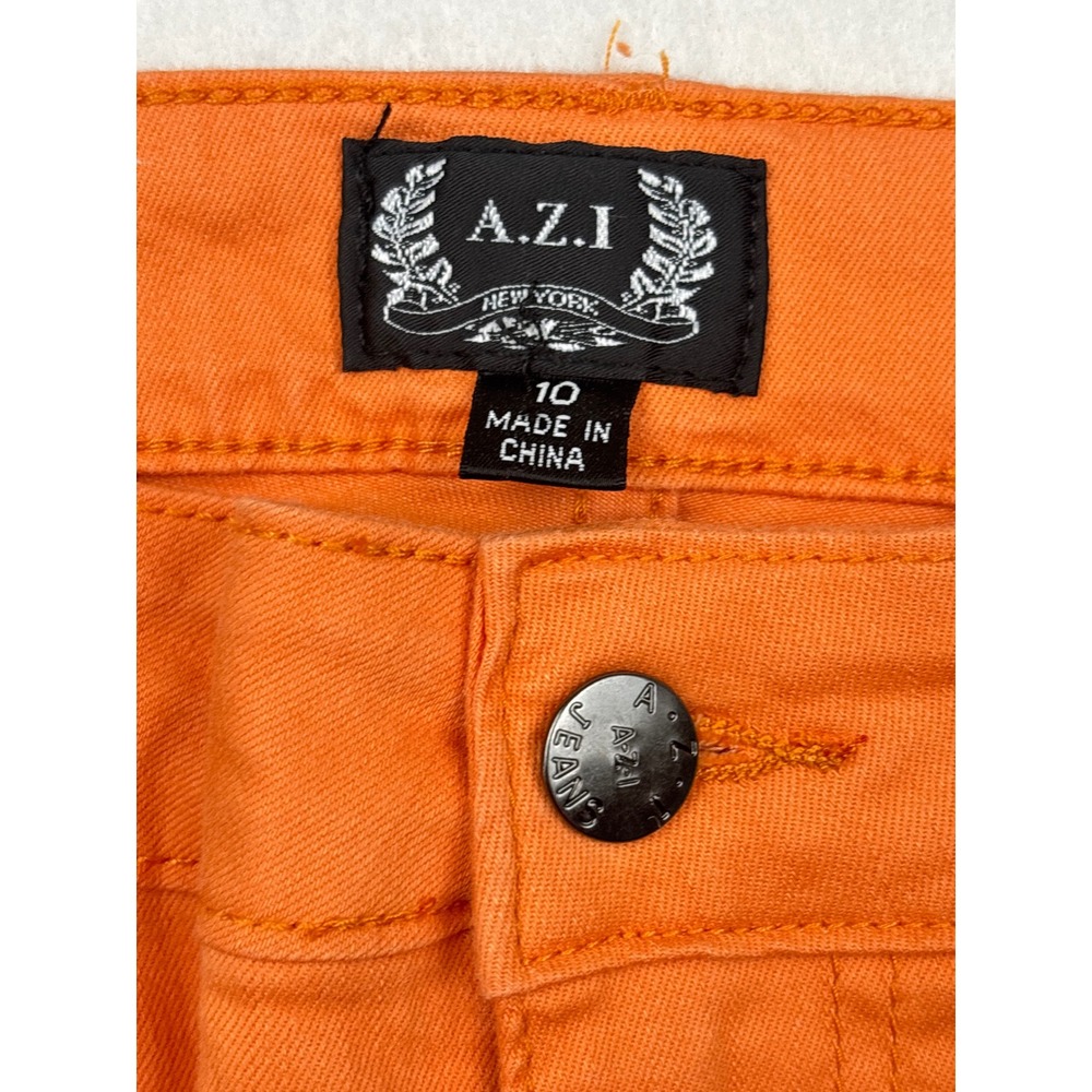 A.Z.I. Fringe Hem Jeans Womens 10 Straight Leg Cropped Statement Denim - Picture 4 of 9